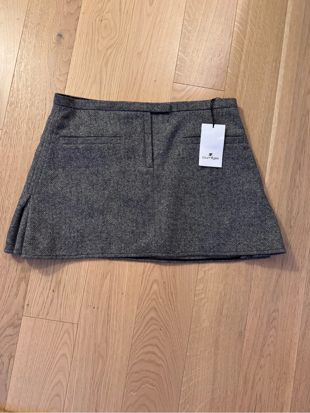 Courrèges Grey Tweed Mini Skirt